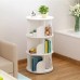 3 Tier 360° Rotating Stackable Shelves Bookshelf Organizer (White)